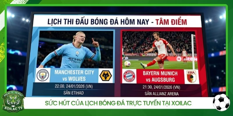 Sức hút của lịch bóng đá trực tuyến tại Xoilac