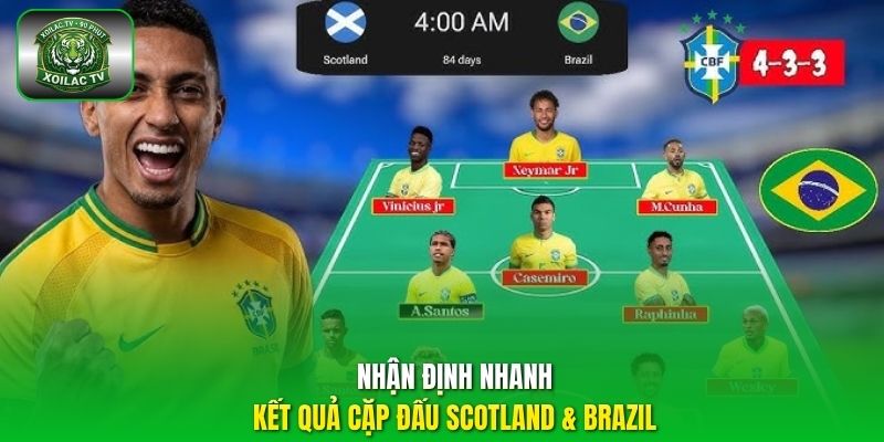 Nhận định nhanh kết quả cặp đấu Scotland & Brazil