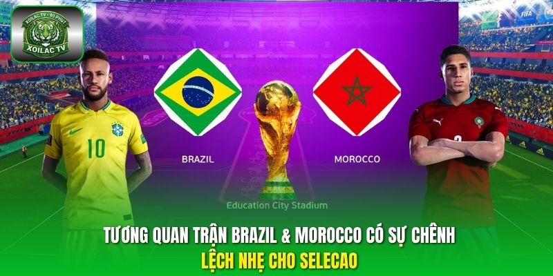 Tương quan trận Brazil & Morocco có sự chênh lệch nhẹ cho Selecao